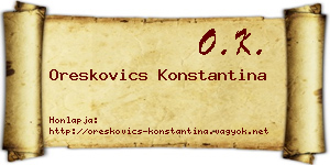 Oreskovics Konstantina névjegykártya